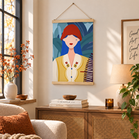 Décoration d'intérieur pour les fêtes d'hiver Art Déco, portrait coloré, art mural suspendu, peinture sur toile, pour anniversaire, ouverture de maison