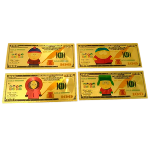 Billete Conmemorativo Estilo South Park con Lámina Dorada, Productos Coleccionables para Adornos de Dibujos Animados en 3D - Product Image 1