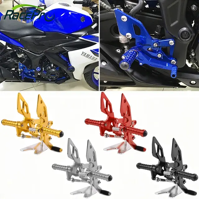 Retrovisor de aluminio CNC anodizado Ajustable para motocicleta, para Yamaha YZF R25 / YZF R3