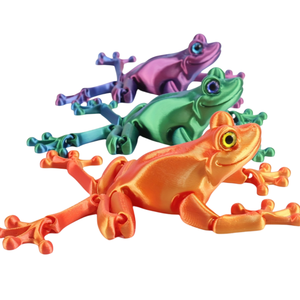 Figuras de acción de rana de plástico impresas en 3D con articulaciones giratorias y flexibles - Juguete educativo antiestrés para niños - Product Image 2