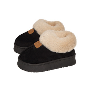 <span class=keywords><strong>Chaussons</strong></span> en daim pour femmes, doublure en peluche chaude, semelle épaisse, antidérapants, pour l'extérieur, chaussures <span class=keywords><strong>d</strong></span>'<span class=keywords><strong>intérieur</strong></span> avec col en fourrure - Product Image 6