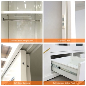 Armoire <span class=keywords><strong>de</strong></span> chambre à coucher personnalisée avec impression UV, armoire en fer, <span class=keywords><strong>placard</strong></span>, 2, 3, 4 portes coulissantes, <span class=keywords><strong>miroir</strong></span>, acier métallique - Product Image 4