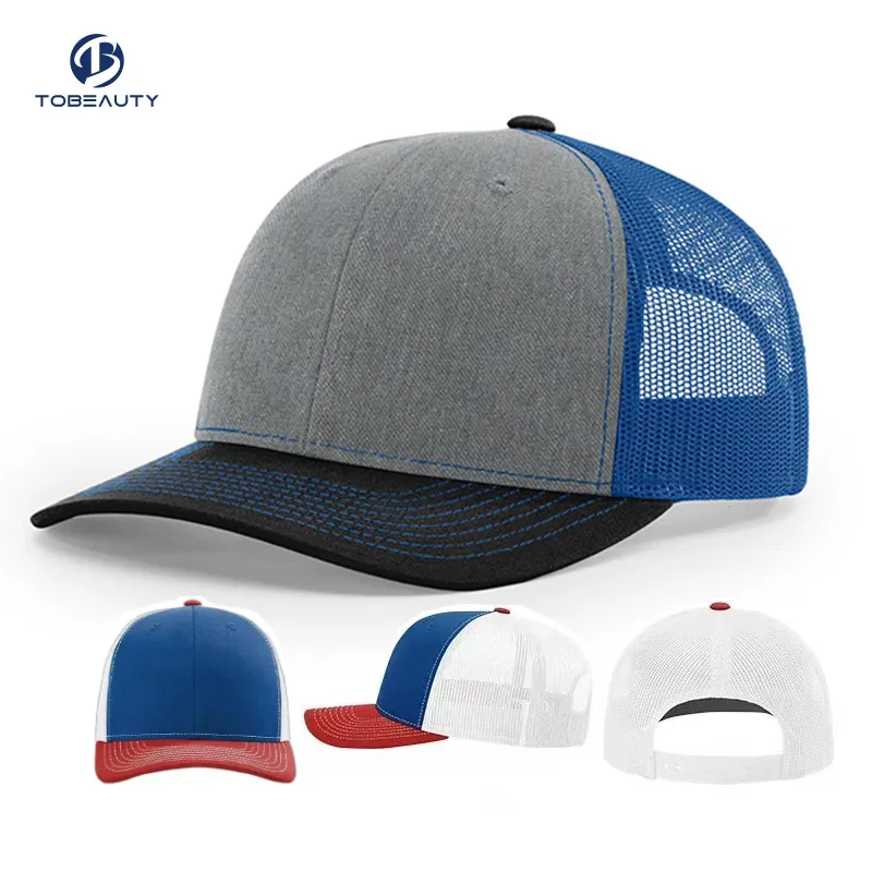 Topi trucker jaring kualitas tinggi pria wanita, topi olahraga bisbol luar ruangan santai matahari kosong untuk pria dan wanita