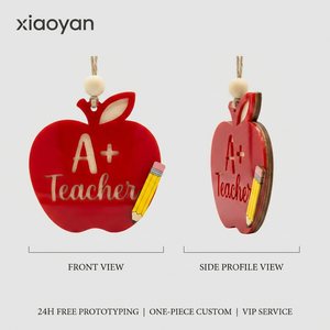 Ornamento a Forma di Mela Personalizzato per <span class=keywords><strong>Insegnanti</strong></span> A+ |   Regalo Personalizzato in Acrilico 3D |   Forniture Scolastiche all'Ingrosso per Rivenditori 2026 - Product Image 6