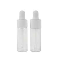 Flacon en verre vide de 5 ml avec compte-gouttes en plastique blanc pour huile essentielle et sérum de soin de la peau