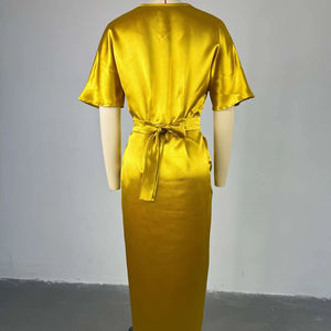 RedPeony abito elegante da donna <span class=keywords><strong>con</strong></span> scollo a V asimmetrico abito a maniche corte a vita alta <span class=keywords><strong>con</strong></span> <span class=keywords><strong>spacco</strong></span> a un passo - Product Image 6