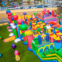Grand Funbox extérieur plus grand château gonflable parcours d'obstacles avec toboggans adulte Sport jeu parc d'attractions aire de jeux fête