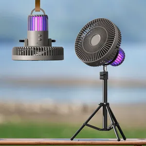 Summer Outdoor Desktop Mosquito Repellent Fan Remote Control Tripod Detachable Tent Hanging Fan With Night Light
