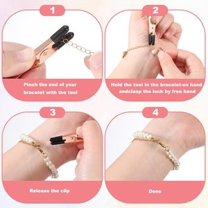 Herramienta para Colocar Cierres de Pulseras, Herramienta para Colocar Pulseras en Si Mismo con Punta de Goma, Equipo de Fijación Rápida para Joyería - Product Image 4