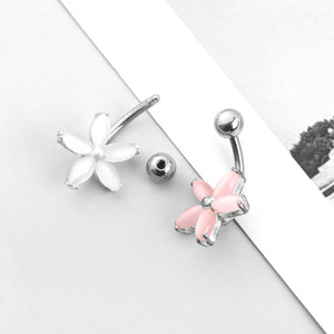 Zesen clásico Acero inoxidable ojo <span class=keywords><strong>de</strong></span> <span class=keywords><strong>gato</strong></span> flor <span class=keywords><strong>ombligo</strong></span> anillo estilo Simple joyería del cuerpo <span class=keywords><strong>de</strong></span> los niños para bodas - Product Image 6