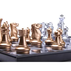 Grand jeu d'échecs magnétique pliable, jeu de société, en bois massif, de haute qualité