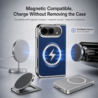 Nouvel étui de protection en cuir électroplaqué magnétique de luxe pour hommes, compatible avec iPhone 18 DUO, avec film de protection d'écran pliable