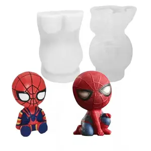 Molde de gelo 3d do homem aranha, molde de silicone para bolo, sorvete, faça você mesmo