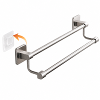 Porte-serviettes moderne en acier au carbone à double barre et finition noir mat pour salle de bain de luxe et décoration de projets hôteliers