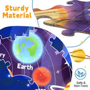 Design personalizzato sistema solare pianeti istruzione apprendimento bambini grandi <span class=keywords><strong>puzzle</strong></span> giocattoli 57 pezzi <span class=keywords><strong>puzzle</strong></span> da pavimento rotondo - Product Image 2
