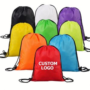 210D Waterproof <b>Drawstring</b> <b>Backpacks</b> Portable Foldable String Cinch Sack Pack Storage Sports Polyester Gift Bags - Product Image 3