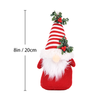 Gnome de Noël en peluche à rayures rouges et blanches avec baies de houx, poupée Tomte pour décoration de cheminée, de manteau de cheminée et de table, commande en gros