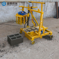 Machine mobile de fabrication de blocs creux avec moteur et pompe, haute capacité 1280 pièces/jour, garantie de 2 ans