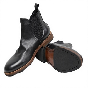 British Men's Genuine Leather High-Top Ankle <b>Boots</b> Handmade Chelsea Waterproof Anti-Slippery Summer Casual Style - Product Image 3