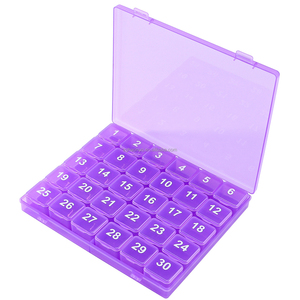 Venta al por mayor de viaje desmontable pequeño sellado 30 días 30 compartimentos organizador de almacenamiento de pastillas portátil caja de medicamentos con estuche exterior - Product Image 1