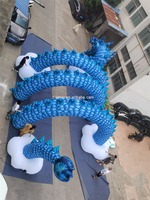 Sculpture d'art de dragon gonflable bleu personnalisée publicité modèle de dessin animé de dragon chinois gonflable pour la fête en plein air
