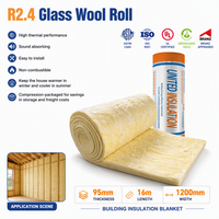 Nouvelle-Zélande ASTM E84/UL723 Classe A, indice d'extension de flamme nul, rouleaux de laine de verre R2.4 95mm, couvertures en laine de verre