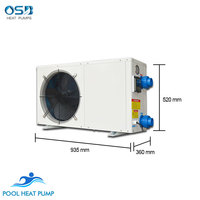 Chauffe-piscine solaire/électrique à pompe à chaleur air-eau haute efficacité pour piscines enterrées, réfrigérant R410A/R32, tôle galvanisée, usage hôtelier
