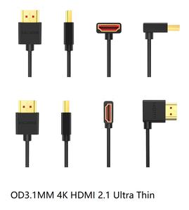 Manufactory Aangepaste 8K Hdm 2.1 Od 3.1Mm 90 Graden Schuin Links Rechts Omhoog Naar Beneden Hdm Projectkabel - Product Image 3