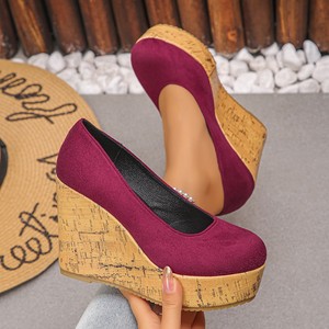 Flats Platform Shoes Bottom Wedge Fashion Thick Sole Flats Autumn Suede Large Size Slip-on Women's Shoes - Product Image 4