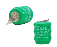 Baterai Isi Ulang 3.6V 60mAh 3.6V 60MAH Nikel Kadmium/NI-CD 2-pin