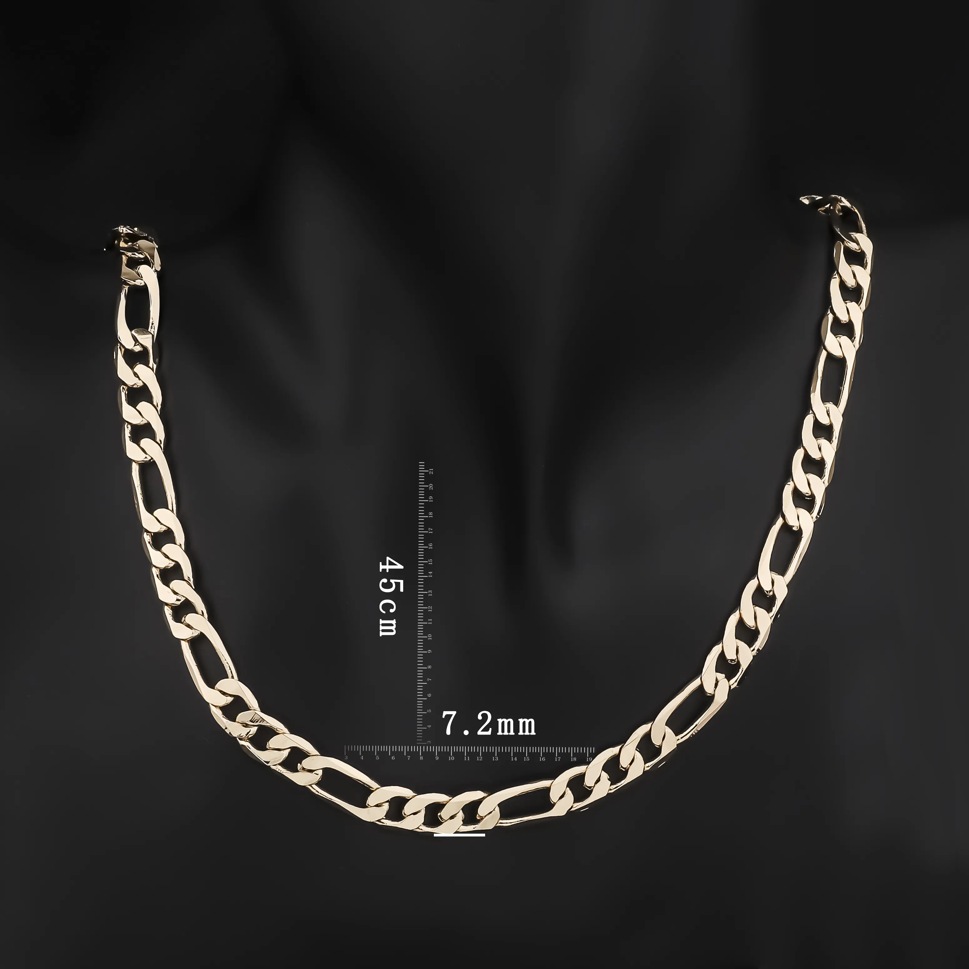 Collar de cadena plana de cobre para hombre y mujer, joyería de imitación, oro de 14K, 18K, 24K, alta calidad, venta al por mayor