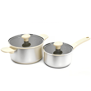 Ensemble de casseroles en acier inoxydable de haute qualité avec couvercle en verre, compatible induction, vente directe d'usine - Product Image 2