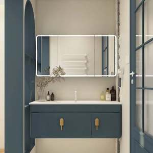 Mueble de Baño Individual de Diseño Personalizado de Alta Gama, Estilo Francés Fresco y Colorido, con Lavabo y Espejo - Product Image 6