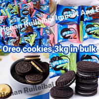 Vente chaude 3KG en vrac Oreo Biscuits couches Exotique Snack Chocolat Biscuit Fraise Saveur