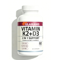 Capsules de supplément D3 K2 OEM, formule personnalisée sous marque privée, santé osseuse, certifié GMP, vente en gros de vitamines D3 K2