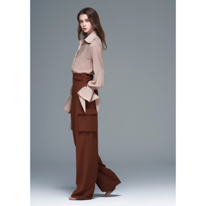 Nuevo diseño de chaqueta de mujer con pantalones de cintura alta logotipo personalizado Nina pantalón acampanado de tela de alta calidad Enzo Vietnam Factory - Product Image 2