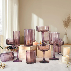 Magnifique ensemble de verres en cristal coloré, gobelets à eau, verres à vin personnalisés, flûtes à <span class=keywords><strong>champagne</strong></span> pour les fêtes - Product Image 2