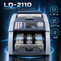 Compteur de billets multi-devises à chargement arrière LD-2110 avec détection UV MG DD et écran LCD pour EUR USD