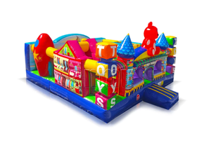 Đồ Chơi Town Theme Inflatable Bouncer Bounce House Khóa Học Trở Ngại <span class=keywords><strong>Slides</strong></span> Inflatable Trampoline Trò Chơi - Product Image 3