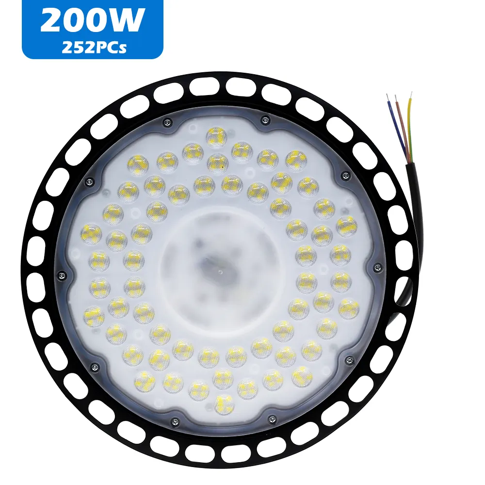 Disponibile 100w 150w 200w fabbrica industriale impermeabile Led bay Light officina Led Ufo lampada ad alta baia con kit catena sospesa 50CM