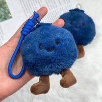 Liontin Blueberry Cantik Gantungan Kunci Mewah Stereo 3D Liontin Dekoratif Ransel Blueberry Pembawa Keberuntungan Hadiah Ulang Tahun