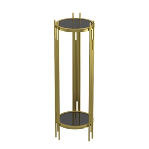 Meubles de salon, table d'appoint en acier inoxydable, table d'angle de luxe pour support à fleurs - Product Image 2