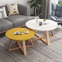 Kleines modernes Sofa Wohnzimmer im nordischen Stil Rundes Luxus-Seiten bett Couch tisch Holz Großhandel
