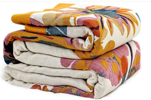 Manta Decorativa Boho - Manta Suave 100% Algodón <span class=keywords><strong>para</strong></span> <span class=keywords><strong>Cama</strong></span>, <span class=keywords><strong>90</strong></span>"x90" Reversible, Transpirable y Ligera <span class=keywords><strong>para</strong></span> Primavera - Product Image 6