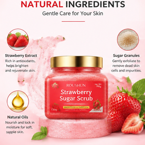 <span class=keywords><strong>Exfoliante</strong></span> Corporal Vegano con Aroma a Fresa, <span class=keywords><strong>Miel</strong></span>, Azúcar, Manteca <span class=keywords><strong>de</strong></span> Karité <span class=keywords><strong>y</strong></span> Cúrcuma - <span class=keywords><strong>Exfoliante</strong></span> Blanqueador <span class=keywords><strong>y</strong></span> Suavizante - Product Image 5
