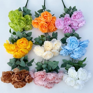 Fournitures de jardin en gros PT-P9004, buissons blancs, fleurs artificielles en soie de pivoine à toucher réel, grandes, pour la décoration - Product Image 3