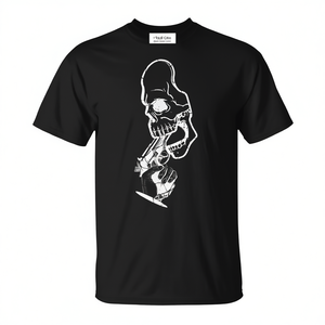 T-shirt Skeleton Gun in cotone nero unisex per adulti taglia SML XL XXL - Product Image 2