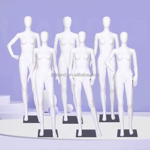 Maniquí de Mujer para Exhibición en Tiendas, Maniquí de Plástico de Cuerpo Completo, Maniquí Femenino Sexy de Pie, Blanco Brillante - Product Image 1