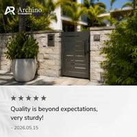 Gerbang Aluminium Geser Otomatis Thermal Break Kustom Mewah untuk Pintu Masuk Utama Villa, Kunci Pintar, Penggunaan Hotel & Gym, Grosir