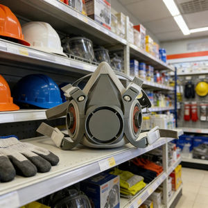 قناع تنفس نصف وجهي مع فلاتر مزدوجة سهلة الاستبدال - قناع أمان منخفض الصيانة للاستخدامات الصناعية والمنزلية - Product Image 2